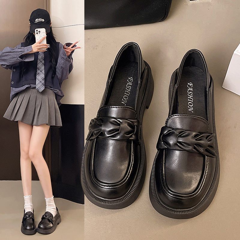 Damen elegante Loafer mit Knoten-Detail und komfortabler Plateausohle EB