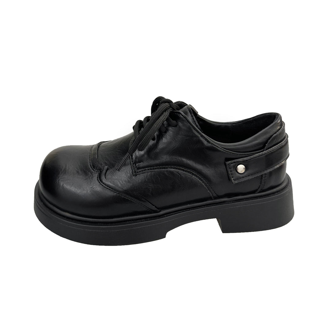 Damen elegante Schnürschuhe mit robustem Absatz und hochwertigem Leder EB