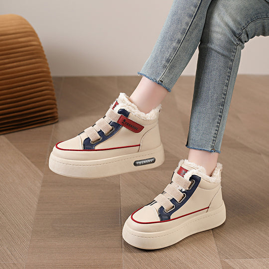 Damen modische Winter Sneakers mit warmem Innenfutter und rutschfester Sohle EB