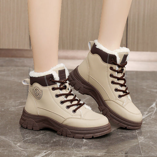Damen warme Winterstiefel mit flauschigem Innenfutter und rutschfester Sohle EB