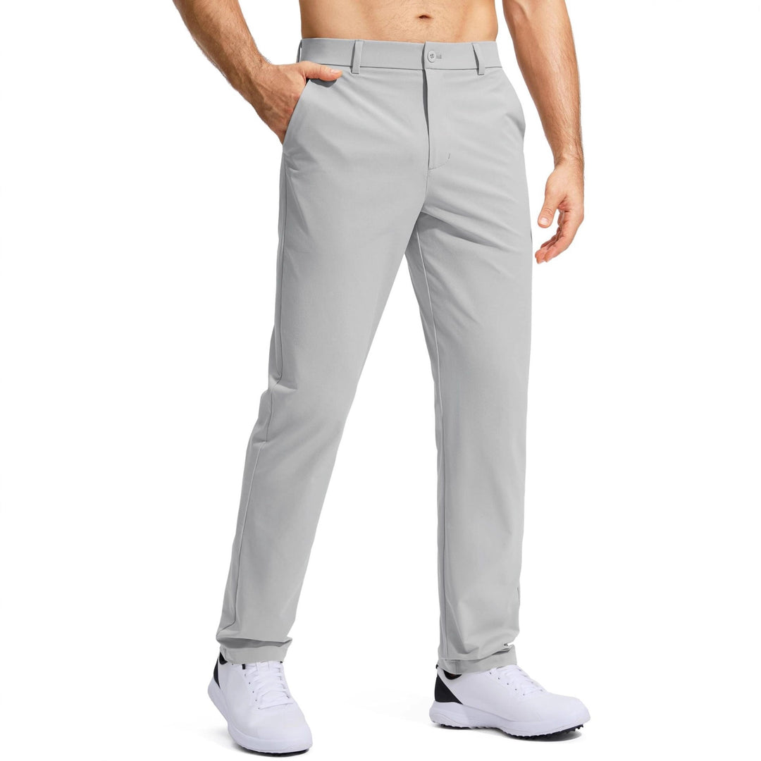 Herren nan elastische Golftwill-Hose mit geradem Schnitt, knitterfreiem Material und verdeckter Reißverschlusstasche EB