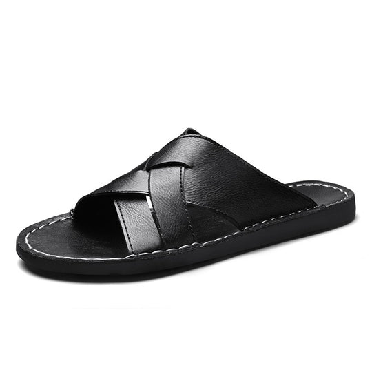 Herren Elegante und bequeme Leder-Sandalen mit verstellbarem Riemensystem EB