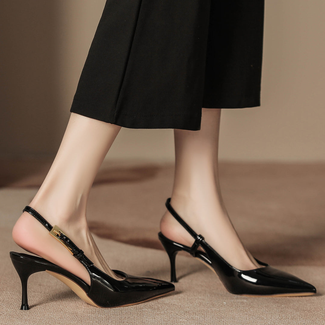 Damen Slingback-Pumps mit elegantem Riemchen und spitzer Zehenpartie EB