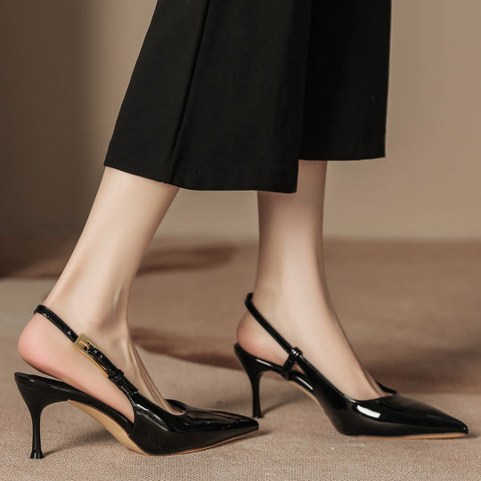 Damen Slingback-Pumps mit elegantem Riemchen und spitzer Zehenpartie EB