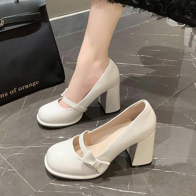 Damen elegante Mary Jane High Heels mit Blockabsatz EB