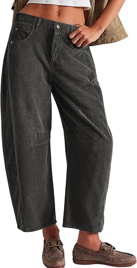 Damen Bequeme und stylische Palazzo-Hosen mit seitlichen Taschen EB