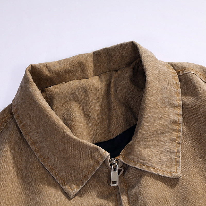Herren oversized Freizeit-Bomberjacke aus Baumwollmix mit Reißverschluss, Stehkragen und elastischen Bündchen EB