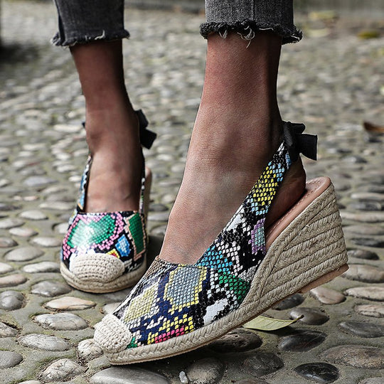Damen Wedge-Sandaletten mit eleganter Schleifenapplikation EB