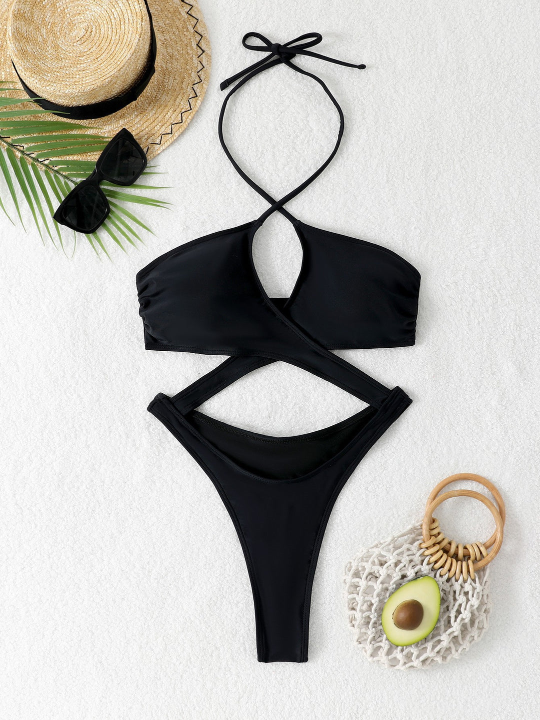 Damen Glänzender Triangel-Bikini EB