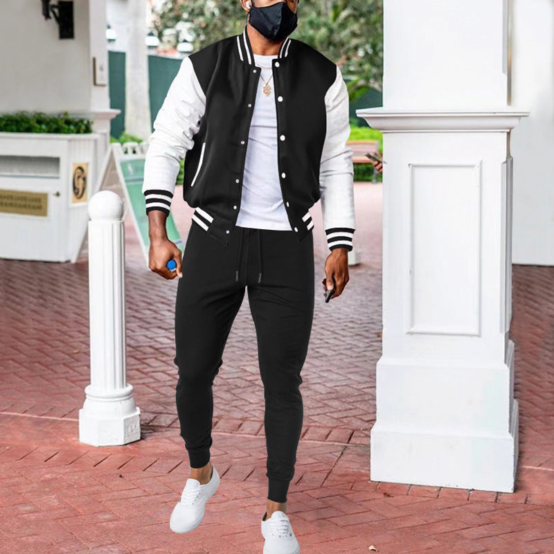 Herren sportliche Collegejacke mit praktischen Taschen und atmungsaktiver Baumwolle EB