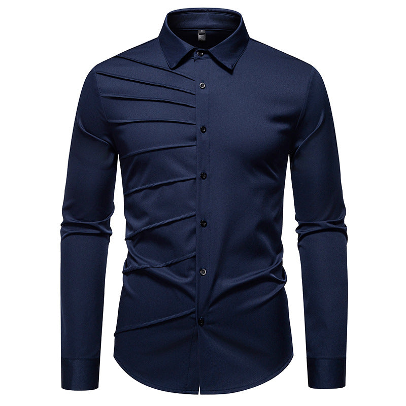 Herren Modisches Langarmhemd mit strukturiertem Design EB