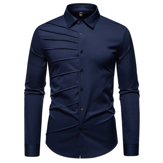 Herren Modisches Langarmhemd mit strukturiertem Design EB