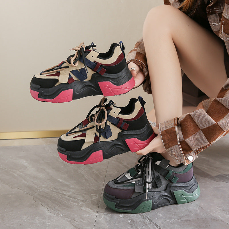 Damen Sportliche Chunky Sneakers mit innovativer Schnürtechnologie EB