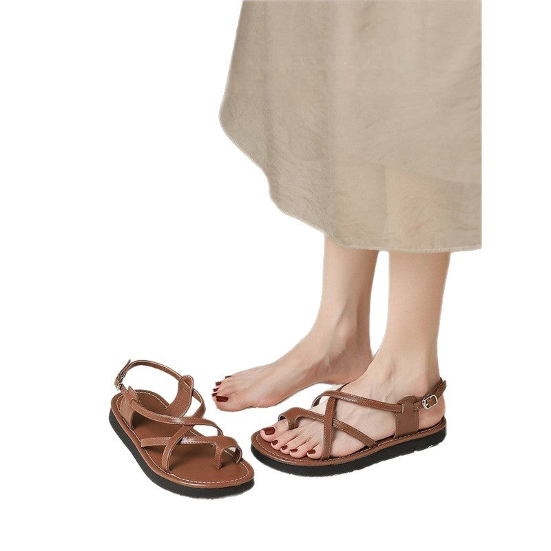 Damen komfortable Zehensandalen mit rutschfester Sohle EB