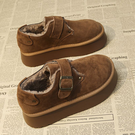 Damen komfortable Slipper mit praktischer Schnalle und weichem Innenfutter EB