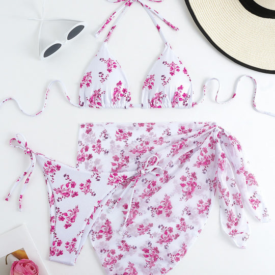 Damen Triangel-Bikini-Set mit elegantem Wickelrock EB