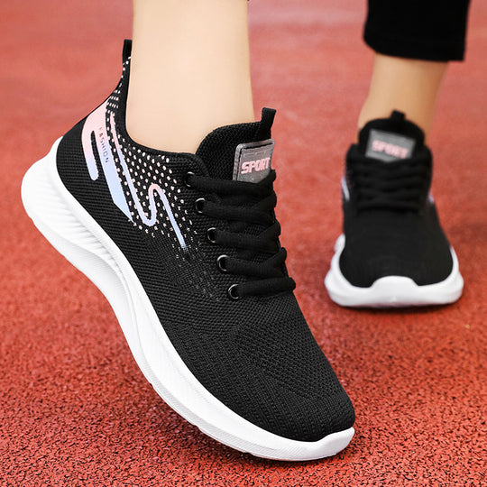 Damen Leichte Fitness-Sneaker mit atmungsaktivem Mesh-Obermaterial und rutschfester Sohle EB