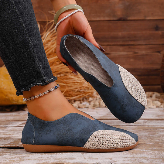 Damen Bequeme Ballerina-Schuhe mit modischem Häkel-Detail EB