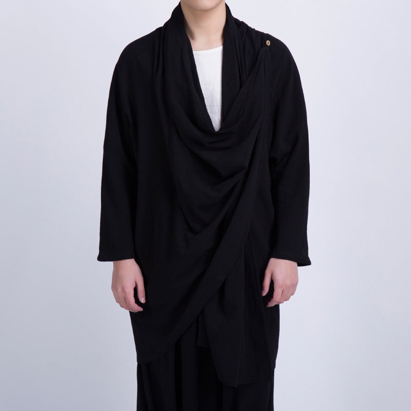 Herren Überwurfjacke mit asymmetrischem Schnitt und dekorativen Details EB