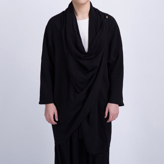 Herren Überwurfjacke mit asymmetrischem Schnitt und dekorativen Details EB