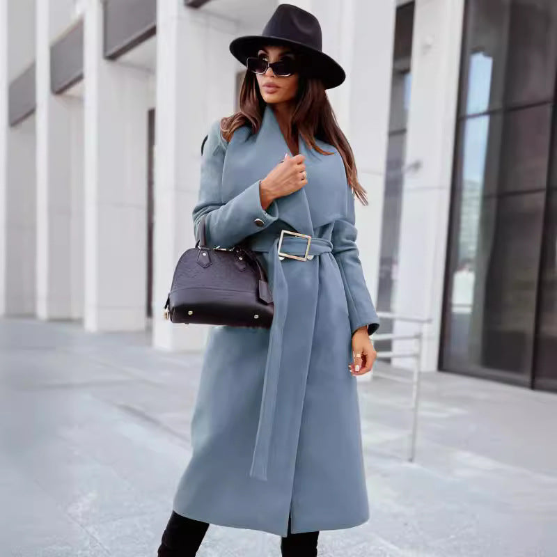 Damen eleganter Trenchcoat mit Gürtel und hochwertiger Verarbeitung EB