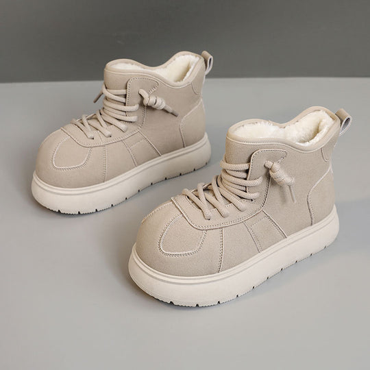 Damen warme hochgeschnittene Sneakers mit kuscheligem Innenfutter EB
