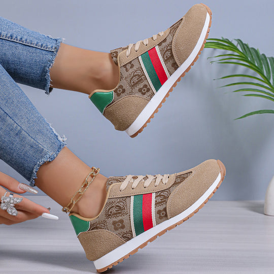 Damen Sportliche Sneaker mit auffälligem Streifen-Design EB