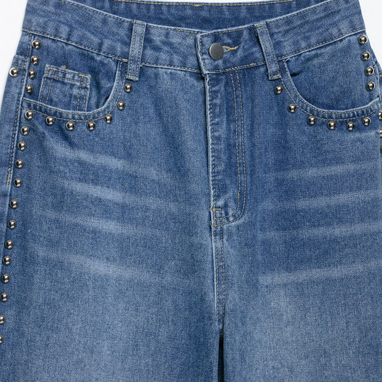 Damen Weite Jeans mit Schmuckdetails EB