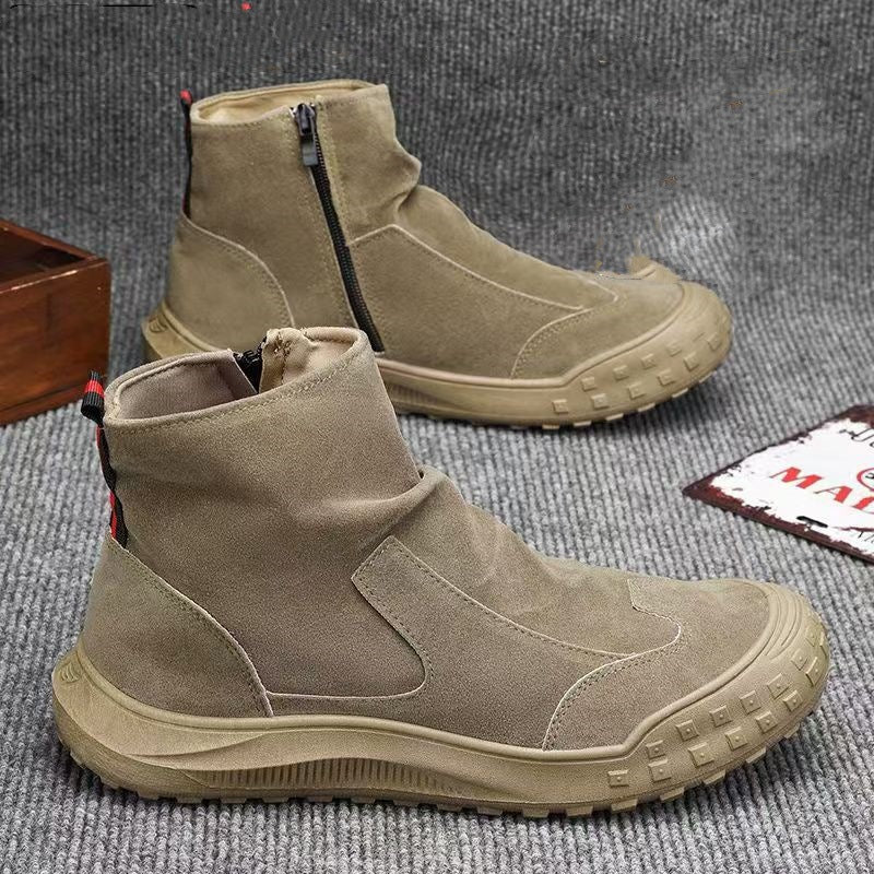 Damen modische Ankle-Boots mit robustem Profil und praktischem Reißverschluss EB