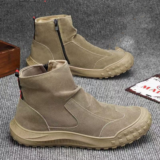 Damen modische Ankle-Boots mit robustem Profil und praktischem Reißverschluss EB