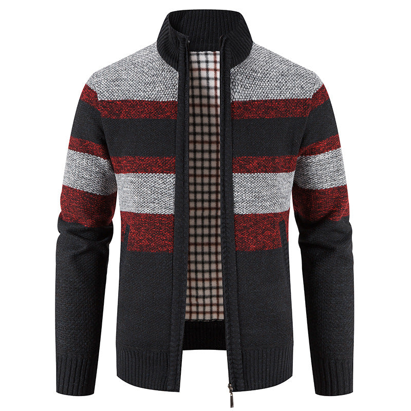 Herren modische Strickjacke mit einem modernen und vielseitigen Karomuster EB