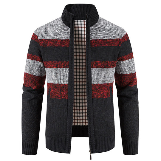 Herren modische Strickjacke mit einem modernen und vielseitigen Karomuster EB