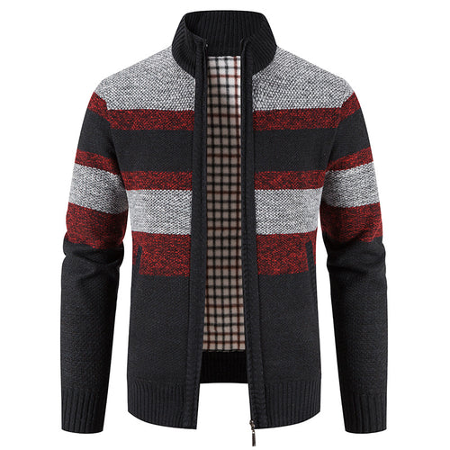 Herren modische Strickjacke mit einem modernen und vielseitigen Karomuster EB