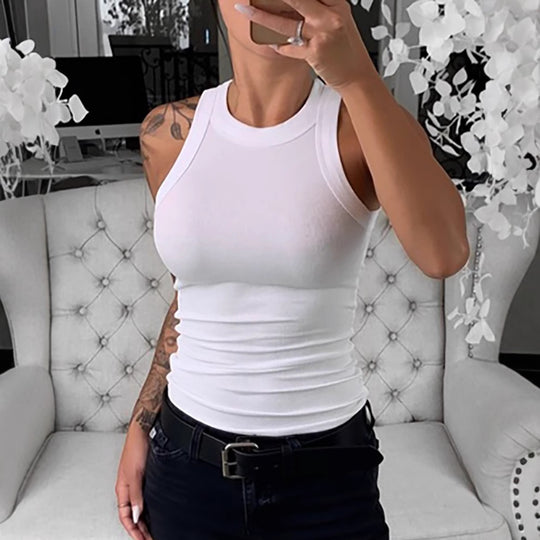 Damen ärmelloses Basic-Top aus atmungsaktivem Material EB
