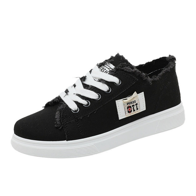 Damen lässige Sneaker mit modischem Used-Look und elastischem Schnürsystem EB