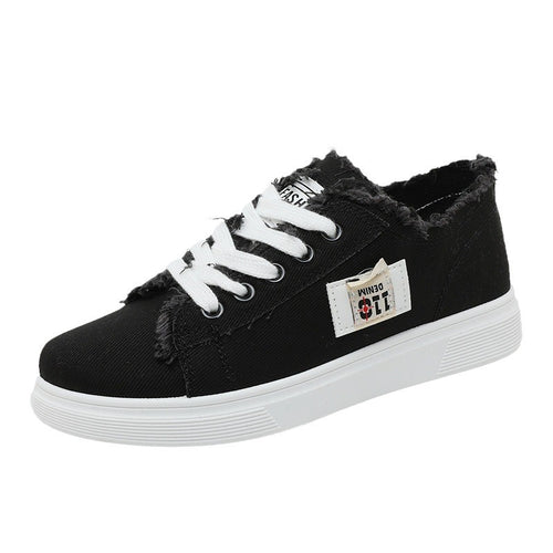 Damen lässige Sneaker mit modischem Used-Look und elastischem Schnürsystem EB