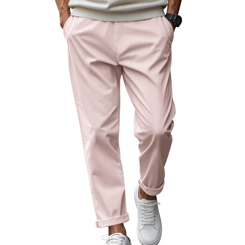 Herren elegante Chino-Hose mit bequemem Bund und modischem Schnitt EB