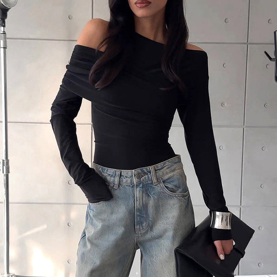 Damen Off-Shoulder Langarmoberteil EB
