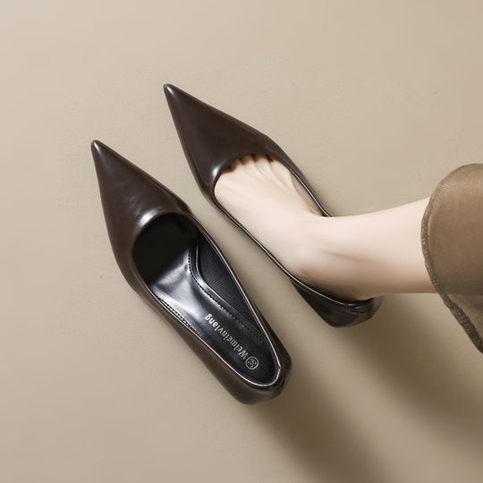 Damen elegante Pumps mit spitzem Zehenbereich und zeitlosem Design EB