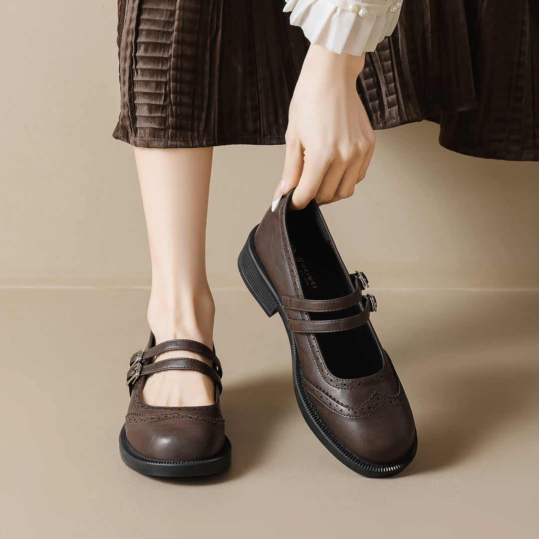 Damen elegante und stilvolle Schuhe mit doppeltem Riemen EB