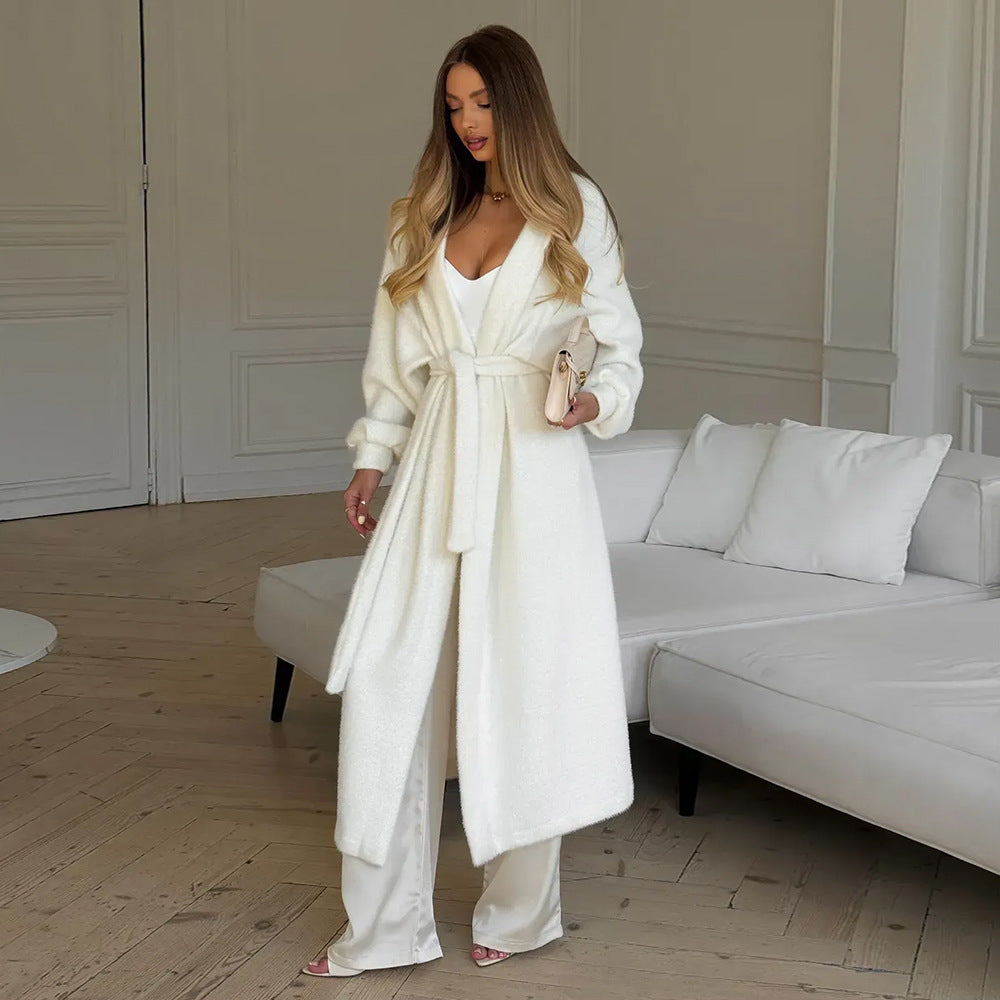 Damen eleganter Bouclé-Mantel EB