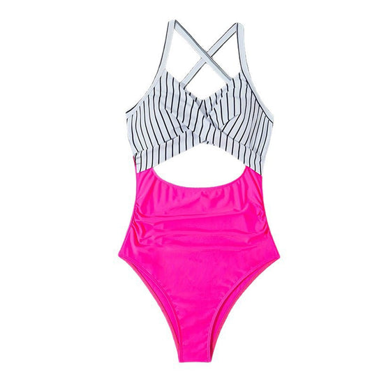 Damen Einteiliger Badeanzug mit elegantem Wickelschnitt EB