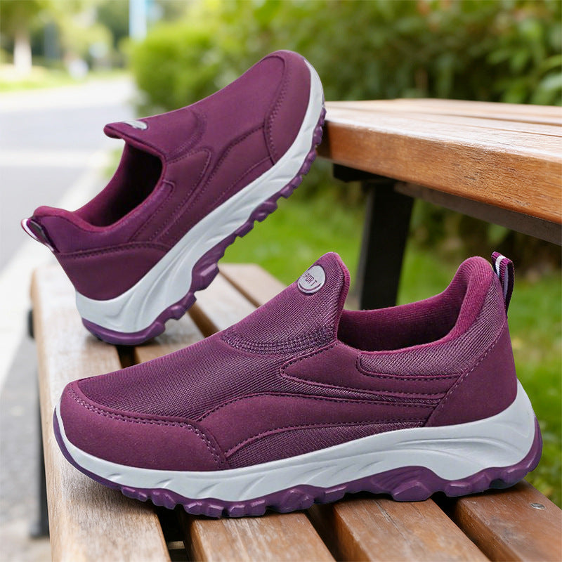 Damen Bequeme Slip-On Sportschuhe mit elastischem Obermaterial EB