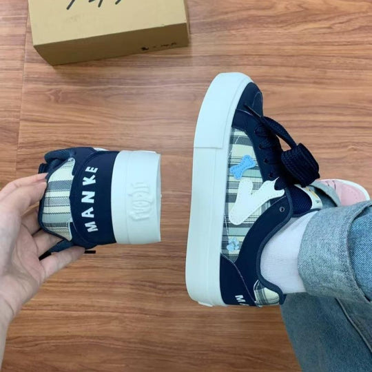Damen Trendige Sneaker mit Musterdruck und hoher Sohle EB