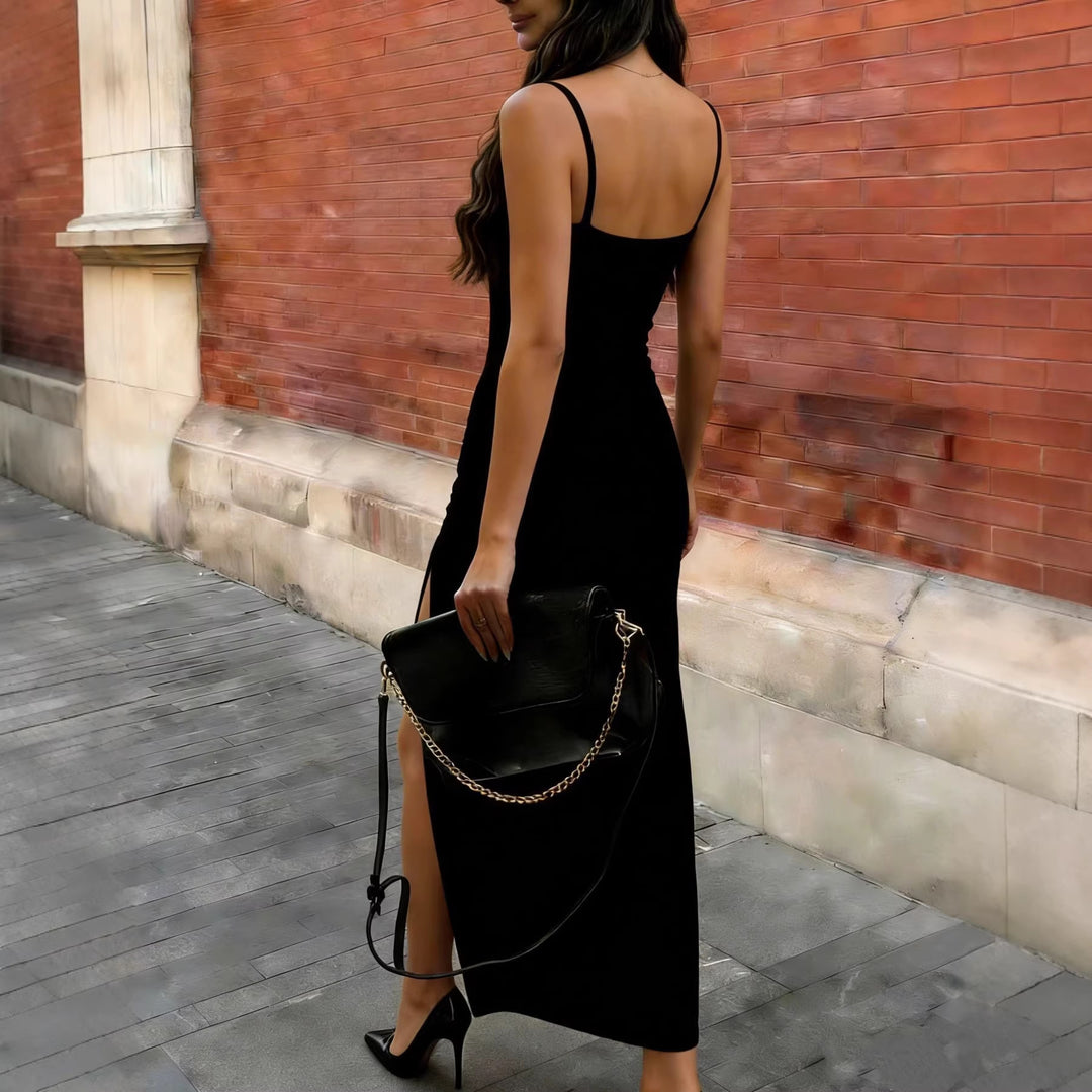 Damen Langarm Midi Kleid EB