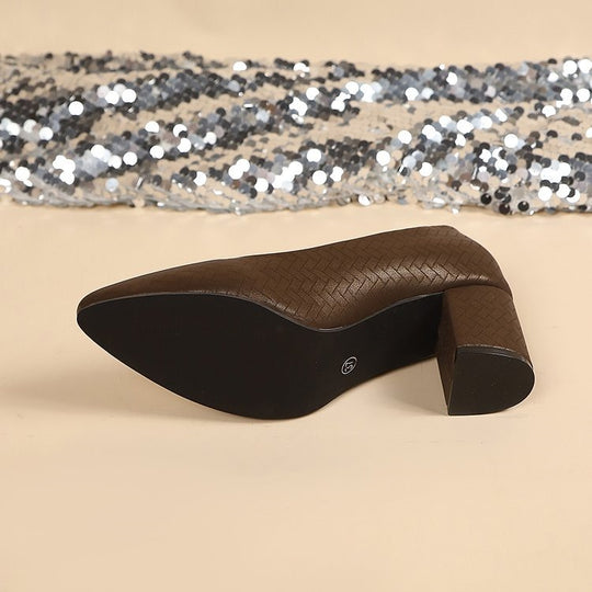 Damen Elegante und bequeme Pumps mit Blockabsatz EB