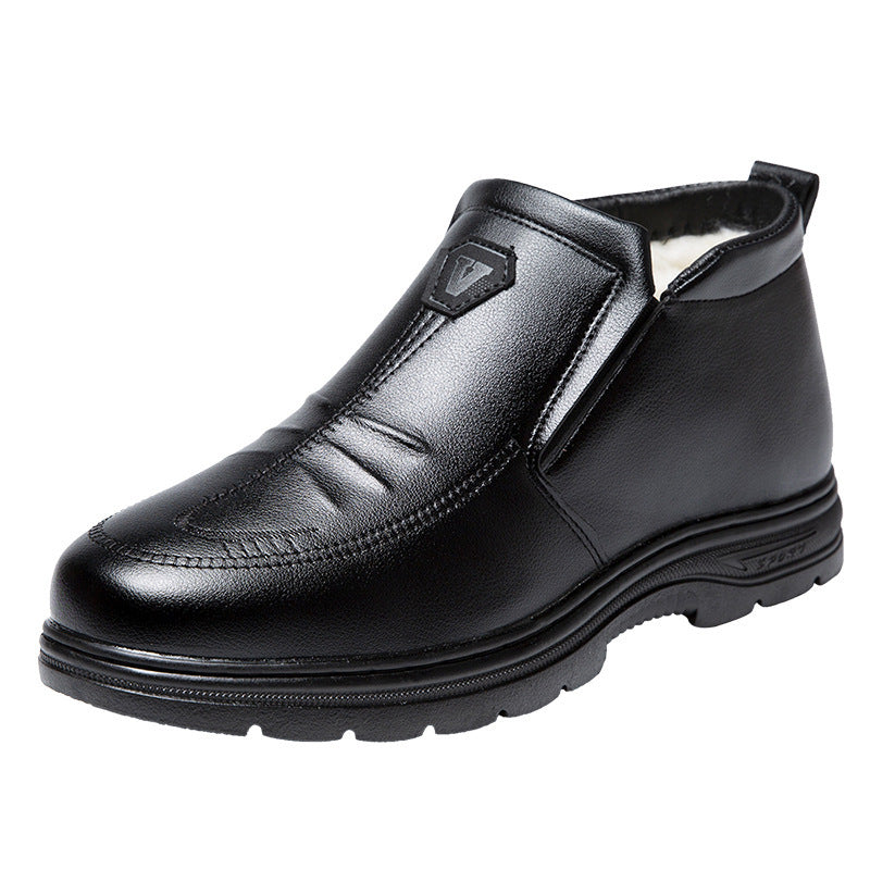 Herren elegante Leder-Stiefeletten mit rutschfester Sohle EB