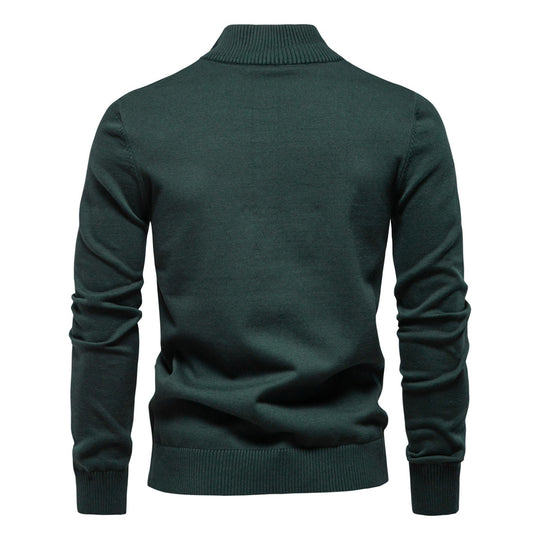 Herren Strickpullover mit halbem Reißverschluss und modischen Streifen EB