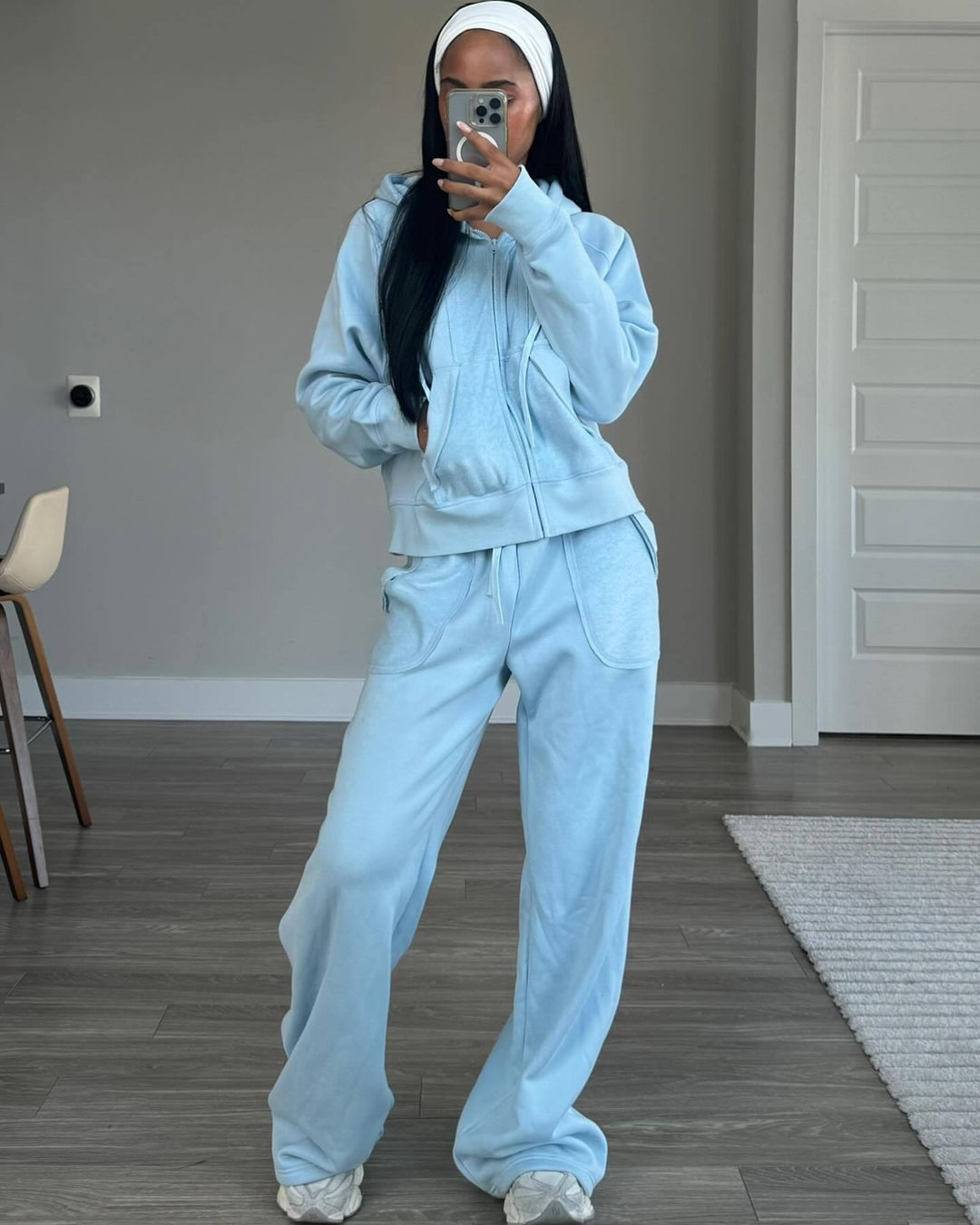 Damen lässiger Hoody- und Freizeithosen-Set EB