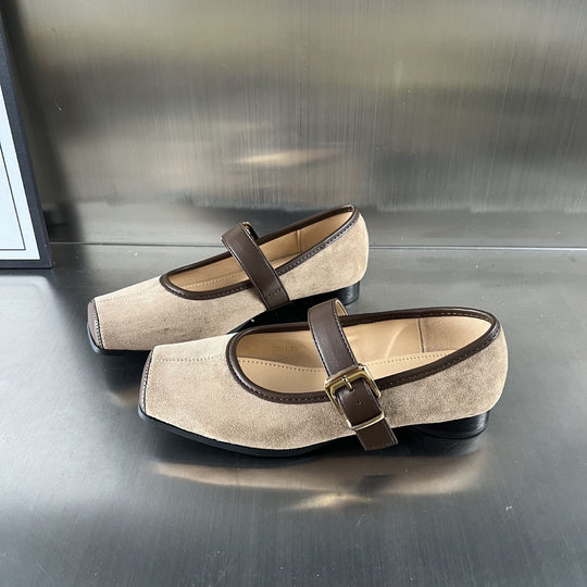 Damen elegante Slipper mit modischer Riemenverzierung und hochwertiger Veloursoberfläche EB